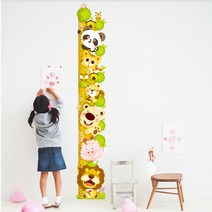 크리에잇투 DIY 포인트 스티커벽지 키재기 동물친구들