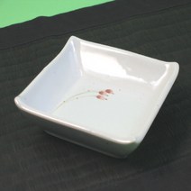 단고재 백자 목련 4각 찬기 2호 / 접시 종지 앞접시 안주 간식그릇, 고백자 목련 문양