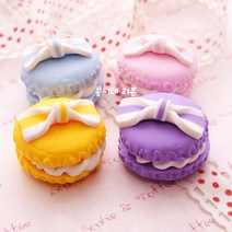 마카롱 플라스틱 장식/리본공예재료/마카롱 모형, 마카롱_블루_낱개