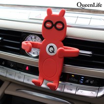 퀸라이프 특허 자동차 송풍구 큐맨 핸드폰 거치대, 큐맨-스칼렛, 1개