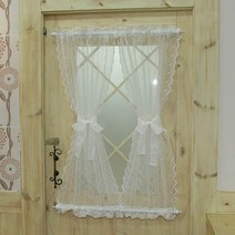 아이비데코 레이스 장구커튼 봉포함 셋트 가로70x2개 세로맞춤제작