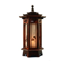 9deco 전통공예 인테리어등, 육각 기와탑등 대(36*31*68cm)