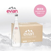 에비앙 글라스 생수, 750ml, 12개