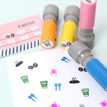 두루디자인 베이직 꼬마 쿠폰 스탬프, 핑크(문구추가), 잉크 검정