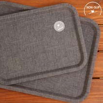 데코하우스 솔리드 논슬립 화이바 쟁반 (중 대) 1P 트레이 사각쟁반, 솔리드쟁반_그레이