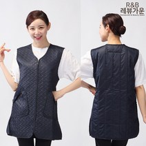 레뷰가운 WQA02 누빔조끼 앞치마 솜 겨울 방한 패딩 원피스형 기모 퀄팅, WQA02 네이비M, 1개