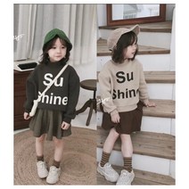 쪼꼬미샵 여아 샤인 겨울기모 맨투맨 치마세트