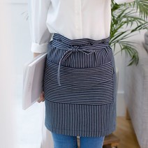 데코에버 데님 카페 허리앞치마, 블루, 1개