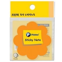 프린텍 모양 스티키노트 DI 하트 잎 별 사과 등, 꽃DI017