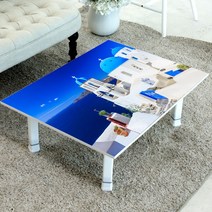 디에스리빙 액자테이블 밥상 4단높이조절 M 720X480, 산토리니