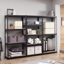 스피드랙 무볼트조립 4단 앵글 베란다 다용도선반, 1조, 색상:블랙|사이즈:1000x600x1800 4단