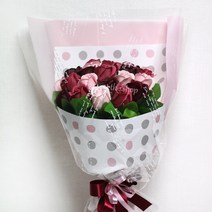 포유더샵 비누꽃다발 25송이 30송이, 타 도트와인 25송이