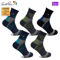 아놀드파마 남성용 스포츠 등산 쿠션 기능성 면 양말 5족 중목 두꺼운 작업용 삭스 AP5189