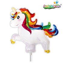 컬러룬 캐릭터풍선 유니콘X2개 입체막대풍선 파티풍선