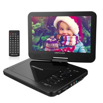 DBPOWER 휴대용 DVD플레이어 10인치 270도 회전가능 USB를 지원, Black