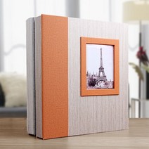 하드커버 액자형 접착식 포토앨범(20매) 고급 대형 포토북 사진첩 앨범 접착식, 오렌지