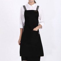 미단디자인 HAP102 바리스타 쉐프 카페 업소용 행사용 앞치마, 블랙, 1개