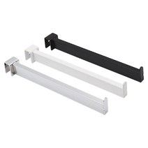 각파이프 사각단면 행거/벽선반 옷봉진열 브라켓 후크, 크롬, 250mm
