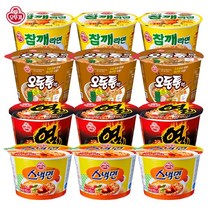 오뚜기 참깨라면큰컵3개+오동통큰컵3개+열라면큰컵3개+스낵면큰컵3개 세트, 1세트