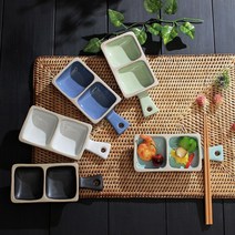 소야도자기 소야 아름 손잡이 2절 쌍초장기 그릇 5컬러, 민트