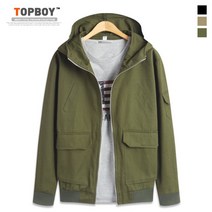 탑보이 심플 베이직 후드 야상점퍼 (DB049)