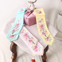 오월한복 여아 전통 한복 꽃자수 댕기