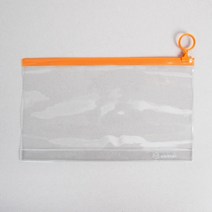 소확행 다용도 세면도구 워시백 고리형 지퍼백 파우치 오렌지 240x145mm