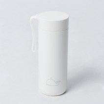 고래몰 안 넘어지는 보온보냉 스텐 텀블러 핑크 400ml, 화이트