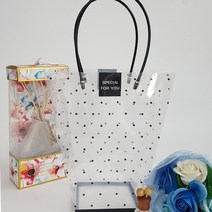 고급 종이쇼핑백 5p 비닐코팅종이백 종이가방 선물용 쇼핑백 선물가방, 34.투명도트 블랙 비닐-소형(5장)SCF01