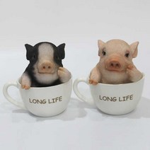 제이컴퍼니 귀여운 컵돼지 장식품 8종택1, long life얼룩