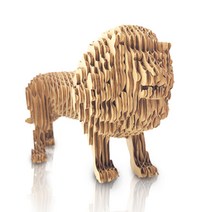 콘타모 골판지 3D 종이 입체 퍼즐 라지 Large (라지), 사파리, 사자(Large)
