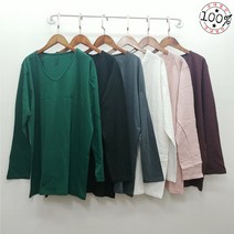 빅걸스토리 여성용 빅사이즈 브이넥 기본 긴팔 베이직 티셔츠