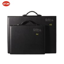 아톰 가로형 브리핑 포트폴리오 검정색 A4/A3, A4 20매내지