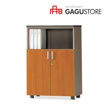 가구스토어 WAVE TOP 3단 하문장(수입) (사무용 책장 캐비넷 3단장 수납), W803 X D400 X H1200:아카시아-메탈