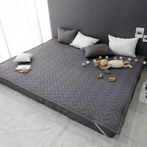 굿몽 고정밴딩 패밀리 침대 패드 (맞춤가능), 어반그레이