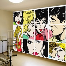 프렌체 맞춤제작 30가지 명화디자인 UV프린팅 포인트벽지, 디자인18