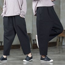 내리오르막 절개 항아리 배기바지 50대엄마옷 60대여성의류