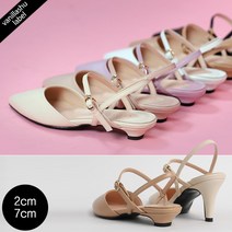 [바닐라슈] 국내수제 자체제작 체리썸 스윙스트랩 슬링백 플랫 펌프스(2cm 7cm)