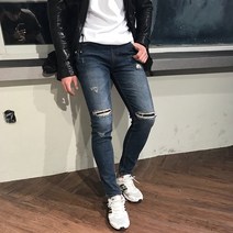 밴딩청바지 디스트로이드 덧뎀 스판 3컬러 빅사이즈