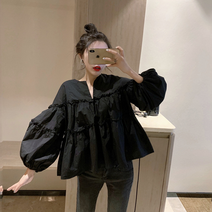 [퀸앤조이] 블랙 베이비 블라우스