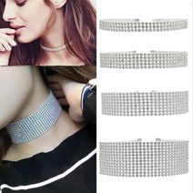 이엔그린 큐빅 크리스탈 밴드 목걸이 여성팬던트