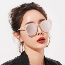 더브릴레 패션 남 여 캣츠 라운드 공용 미러 선글라스