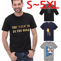 캐주얼 빅사이즈 반팔티셔츠 S~5XL까지 남여공용 코디아이템 다양한 디자인