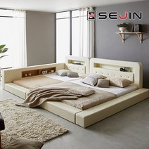 세진침대 코코 LED 수납 오픈형 패밀리침대, 7-1.코코 오픈형 패밀리침대-프레임만_아이보리