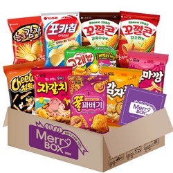 봉지스낵 과자세트 8호{포카칩+스윙칩+신짱+카라멜땅콩+고래밥+눈을감자+자갈치+꿀꽈배기+감자깡+고구마깡}+메세지카드, 과자세트, 1박스
