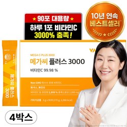 비타민마을 메가씨 플러스 3000 비타민C 분말 스틱, 270g, 4개