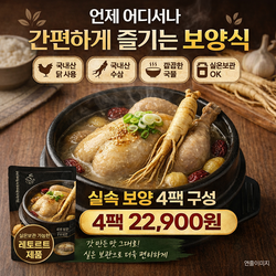 (복날기획)더담아 푸짐 삼계탕/1팩 1kg/4팩/대용량/실온보관/보양식