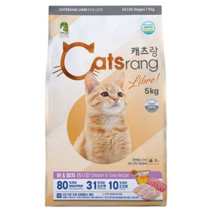 캐츠랑 전연령 리브레 고양이 사료, 닭+참치, 5kg, 1개