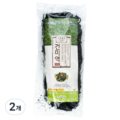 완도건강해 완도산 건미역, 500g, 2개