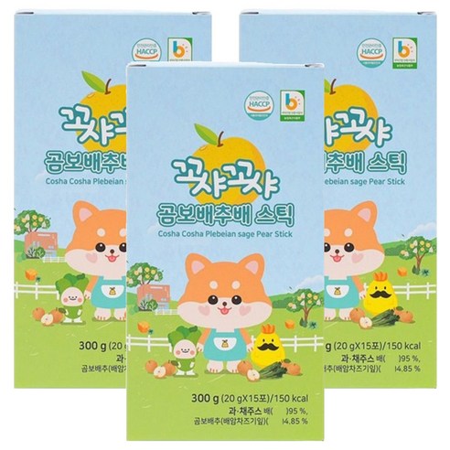꼬샤꼬샤 곰보배추배 스틱 건강음료 20g x 15p, 300g, 3개